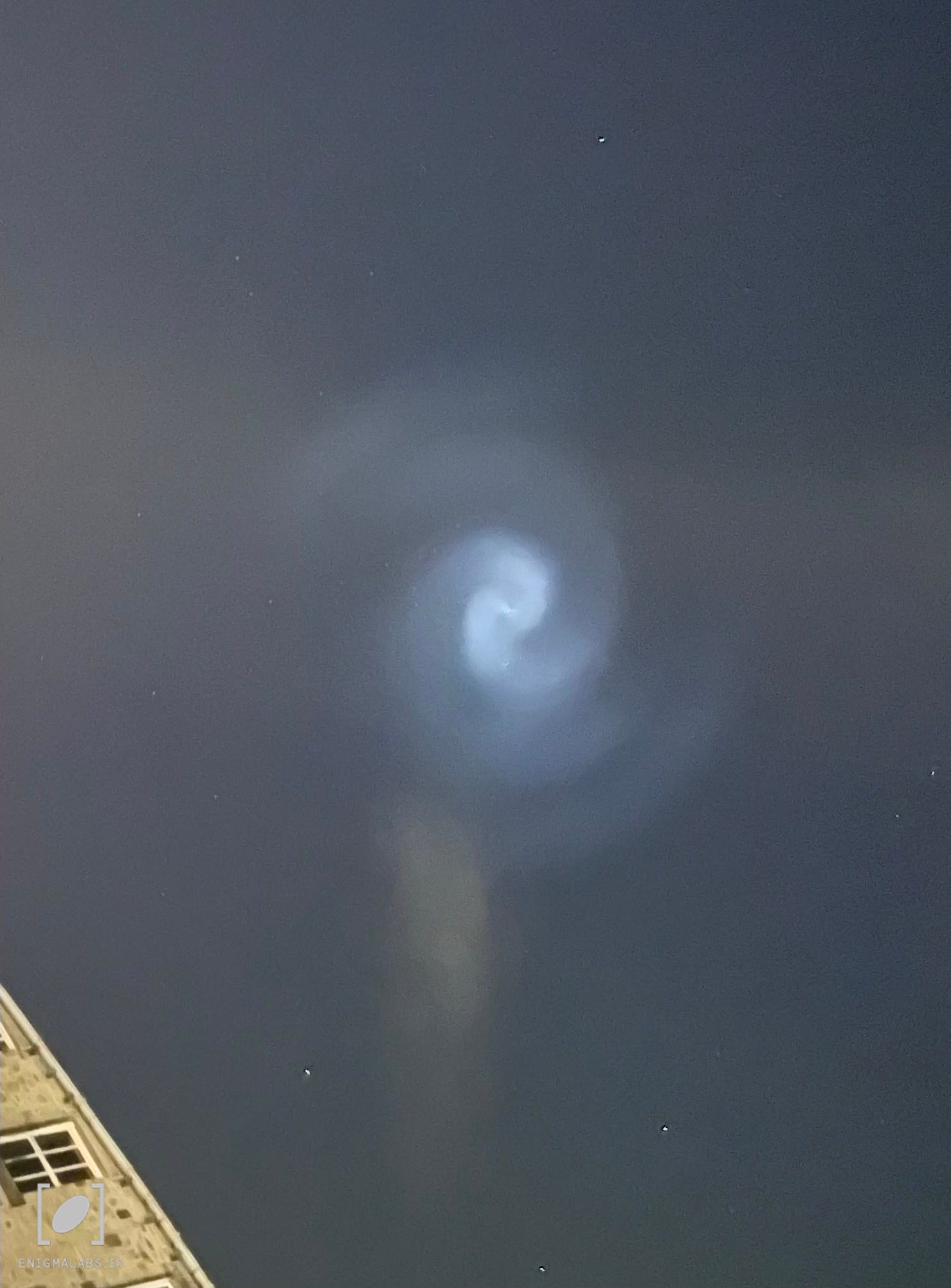 Fast white disk flying quickly