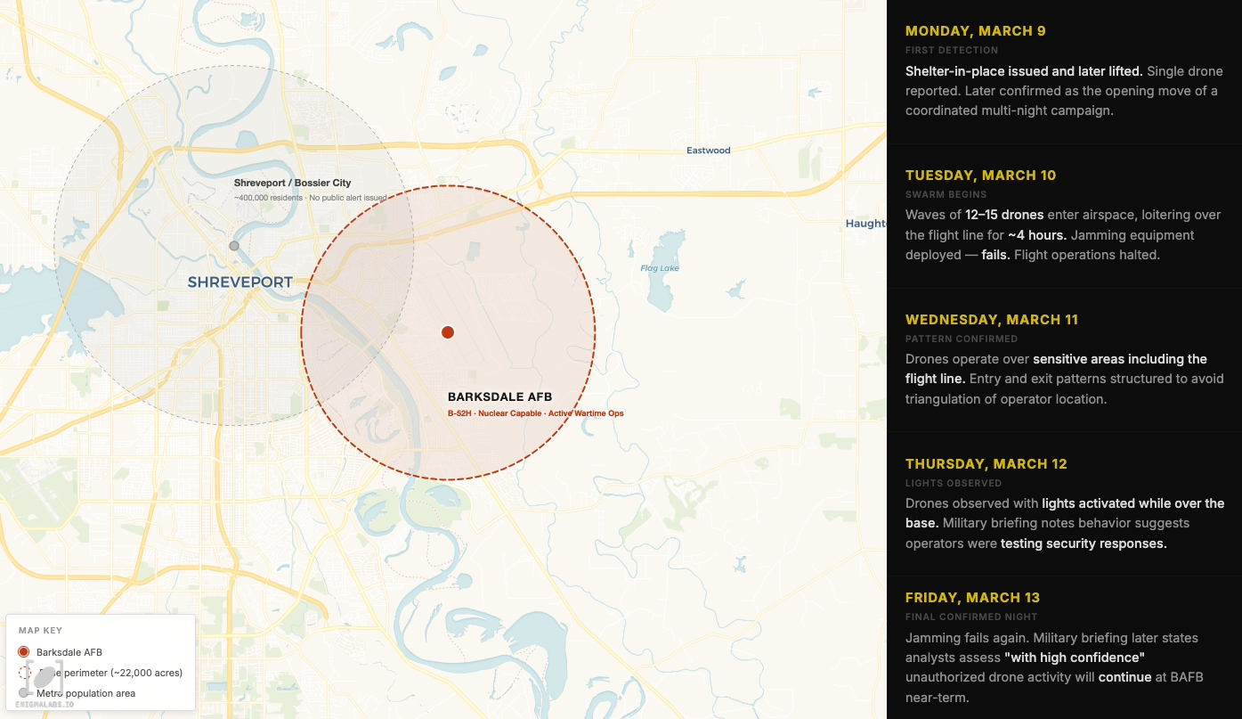 Barksdale Airforce Base March 2026 Incursions